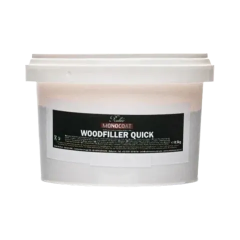 A tub of woodfiller quick is shown.