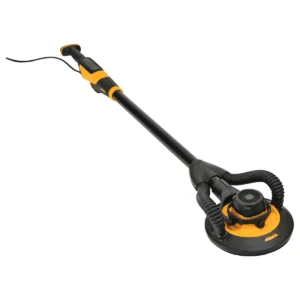 A black and yellow electric string trimmer.