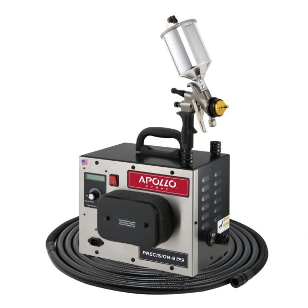 A spray gun sitting on top of an apollo machine.