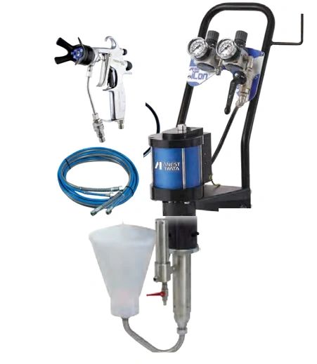 A picture of some spray guns and accessories.